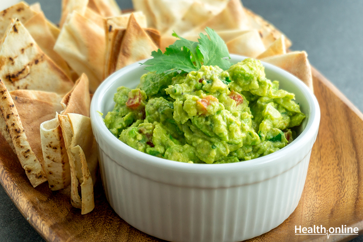 Grilled guacamole with parmesan and basil