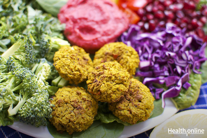 Curried Falafel with Kale Salad