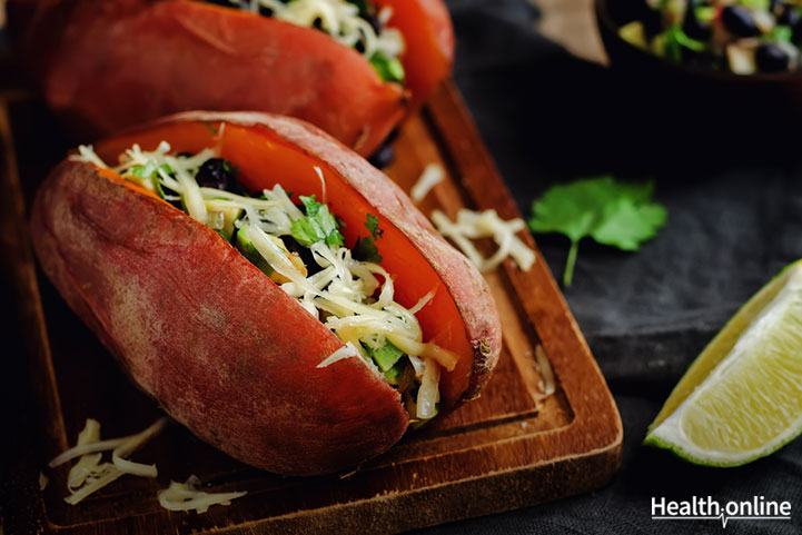 Healthy Stuffed Sweet Potatoes with Beans and Avocado