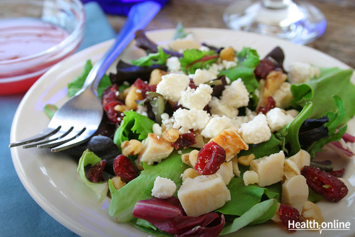 Cranberry pecan salad with feta cheese