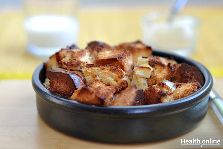 Persimmon bread pudding