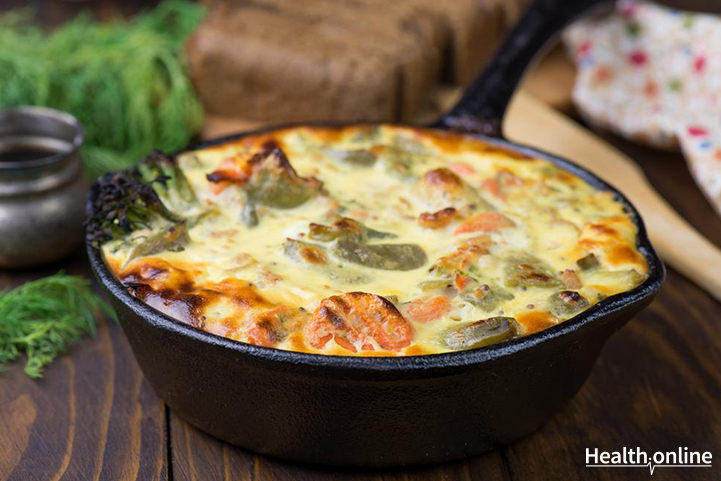 Spirulina frittata with broccoli